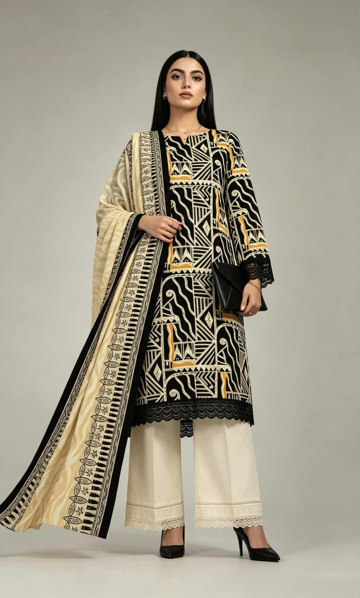 Sapphire 3-Piece Stitched Lawn Suit
