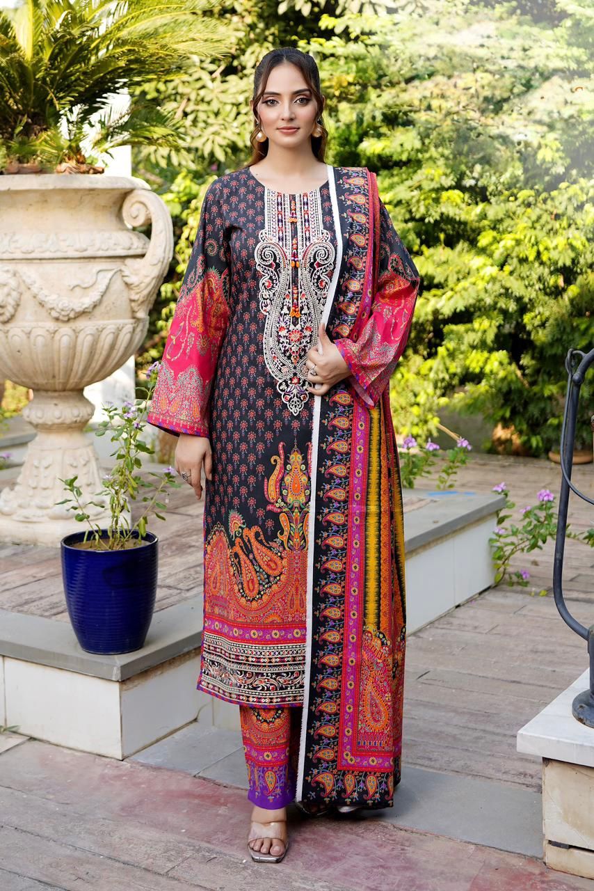 Mushtaq & Sons Premium Embroidered 3-Piece Cotton Lawn Suit – Ready to Wear - Image 2