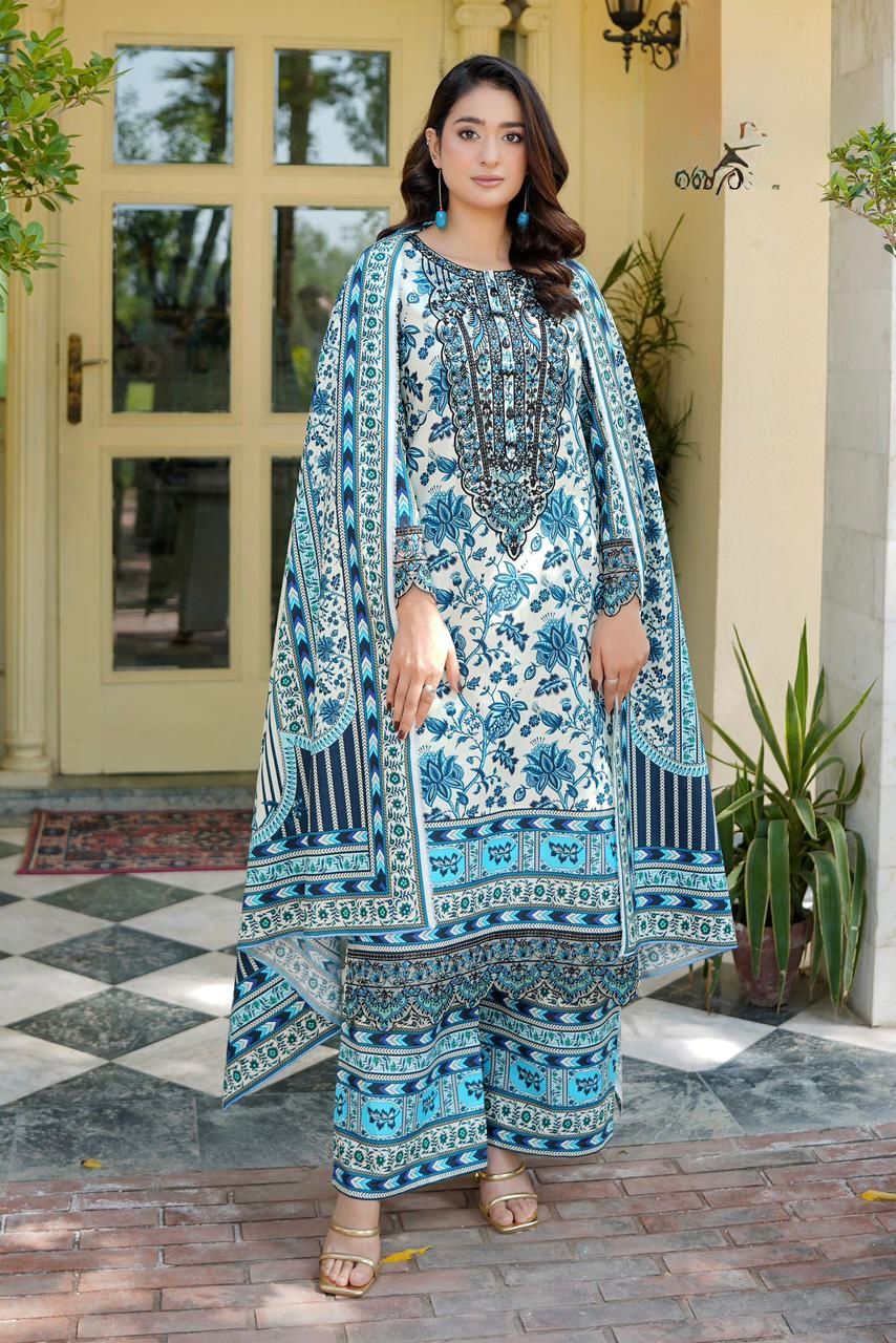 Mushtaq & Sons Premium Embroidered 3-Piece Cotton Lawn Suit – Ready to Wear - Image 2