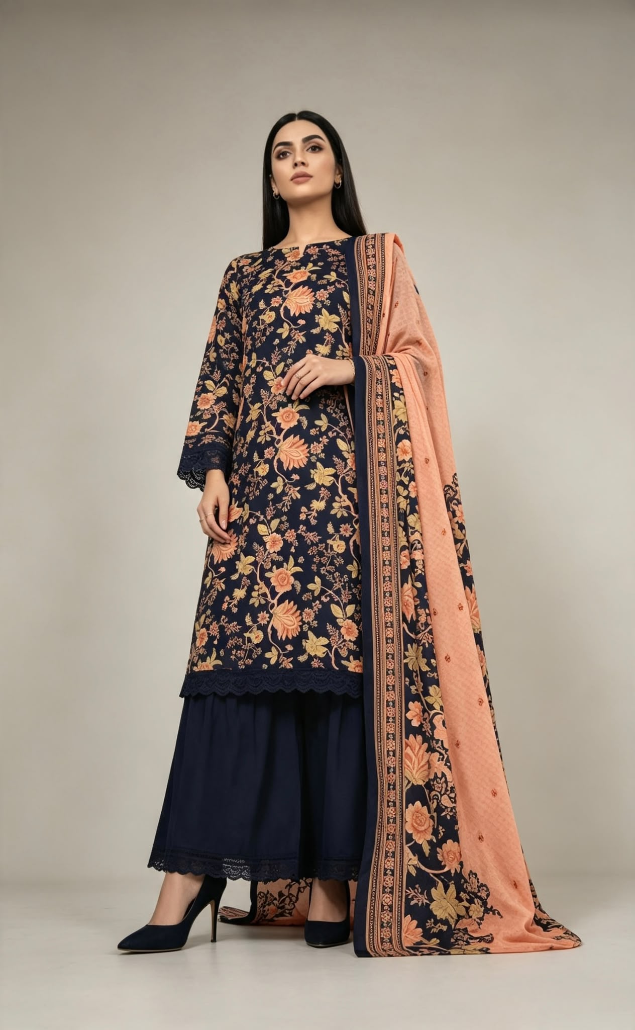 Sapphire 3-Piece Stitched Lawn Suit