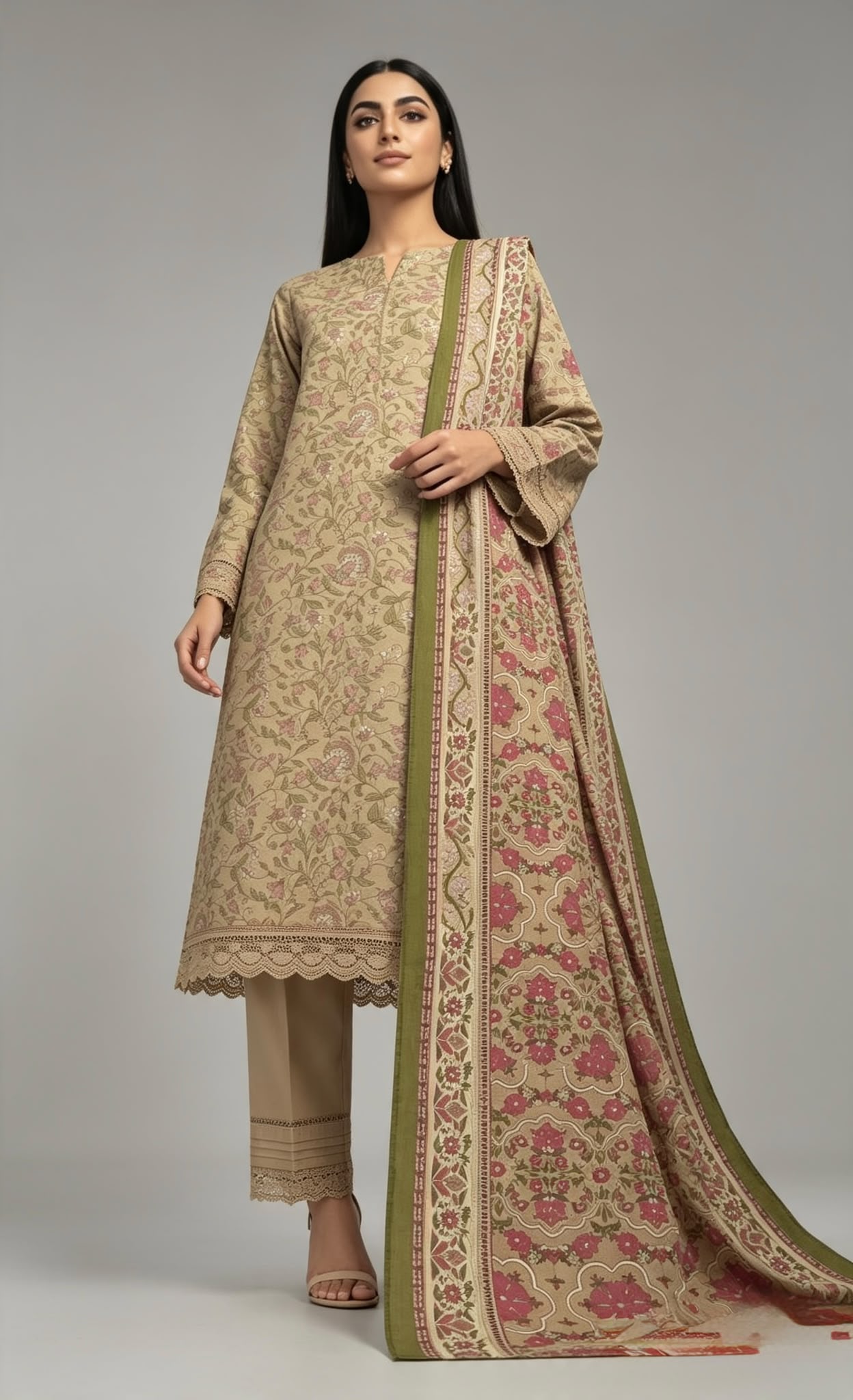 Sapphire 3-Piece Stitched Lawn Suit