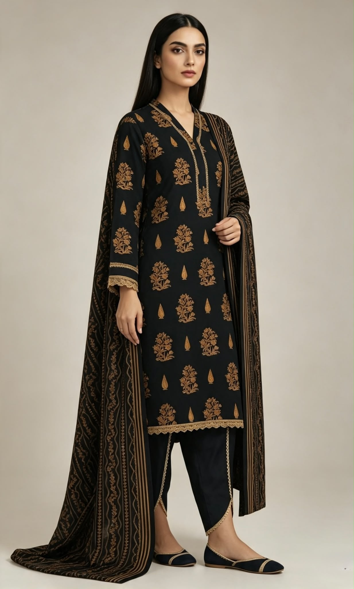 Sapphire 3-Piece Stitched Lawn Suit