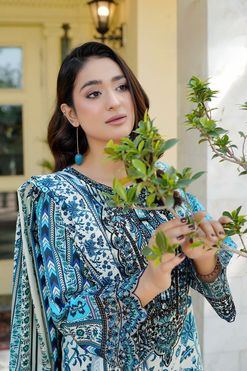 Mushtaq & Sons Premium Embroidered 3-Piece Cotton Lawn Suit – Ready to Wear - Image 5