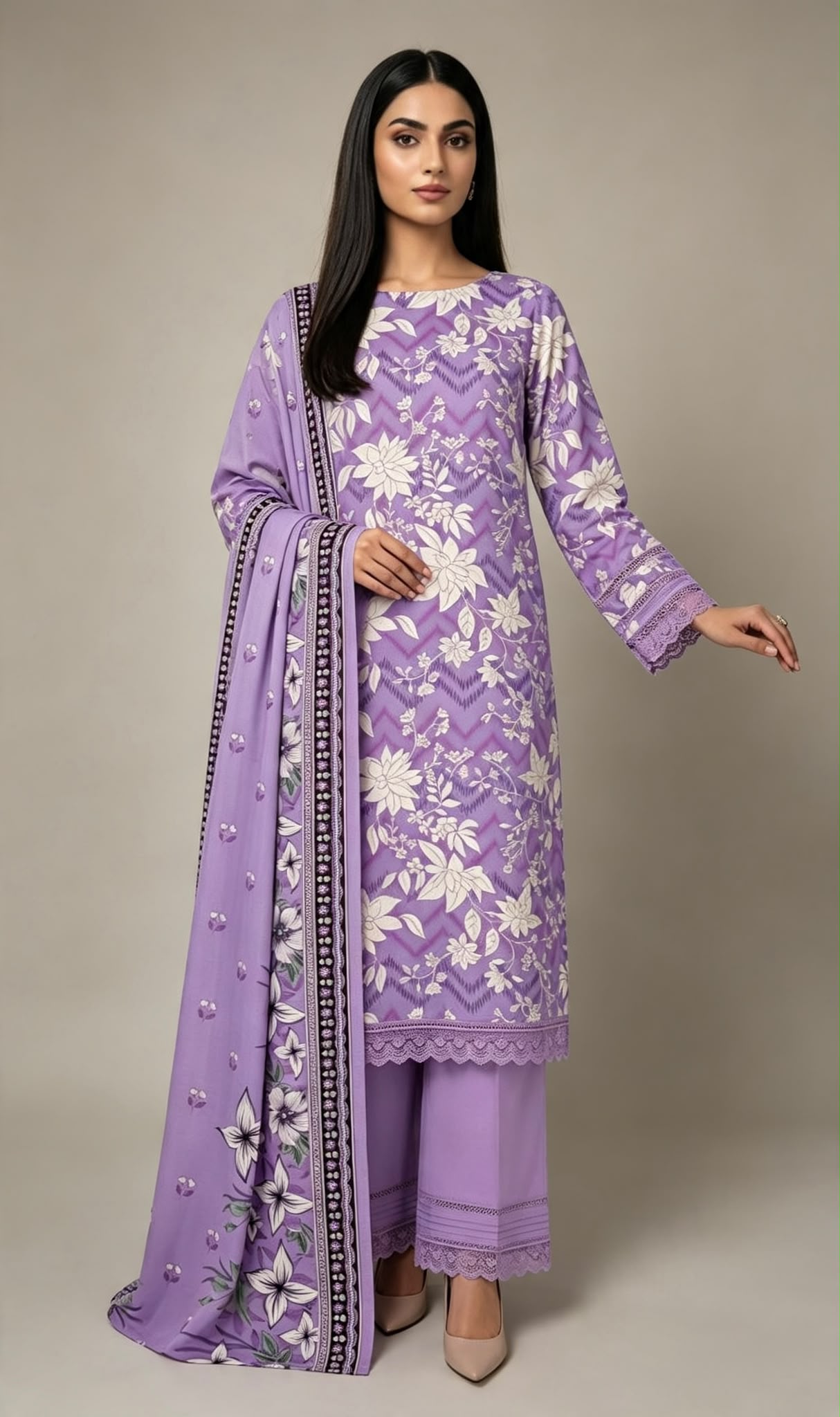 Sapphire 3-Piece Stitched Lawn Suit