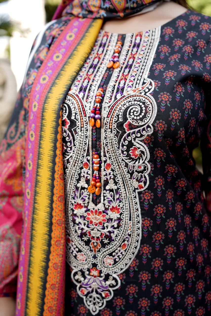 Mushtaq & Sons Premium Embroidered 3-Piece Cotton Lawn Suit – Ready to Wear - Image 6