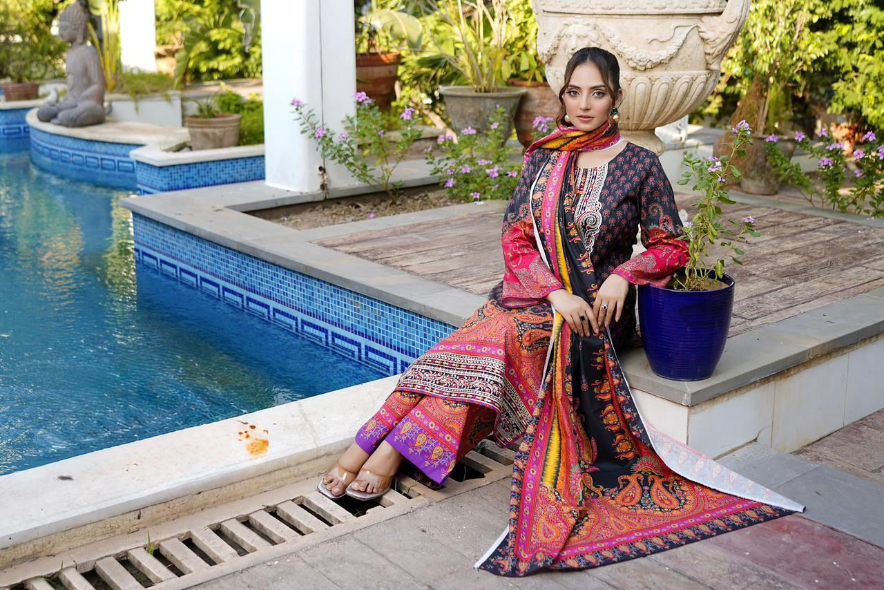 Mushtaq & Sons Premium Embroidered 3-Piece Cotton Lawn Suit – Ready to Wear - Image 7